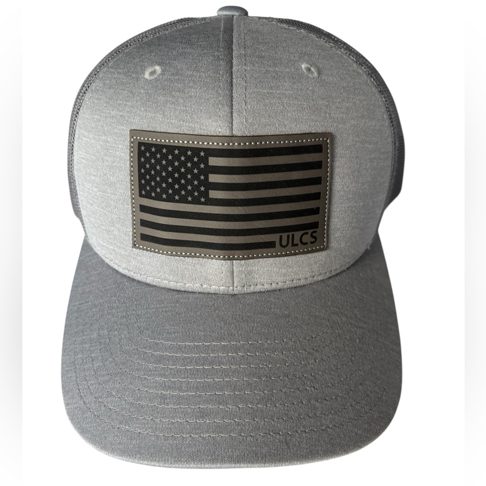 New NWOT ULCS Yupoong Utility Lines Construction Service Grey Hat American Flag